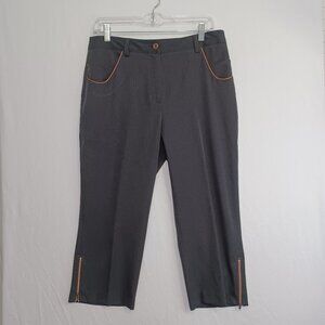 EP Pro Pants Womens 8 Tour Tech Black Cropped Golf Pants w Pockets Stretch Capri